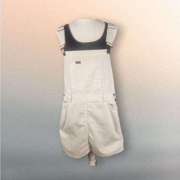 Wrangler White Denim Overalls Skirt Women's Size Medium - Picture 1 of 7